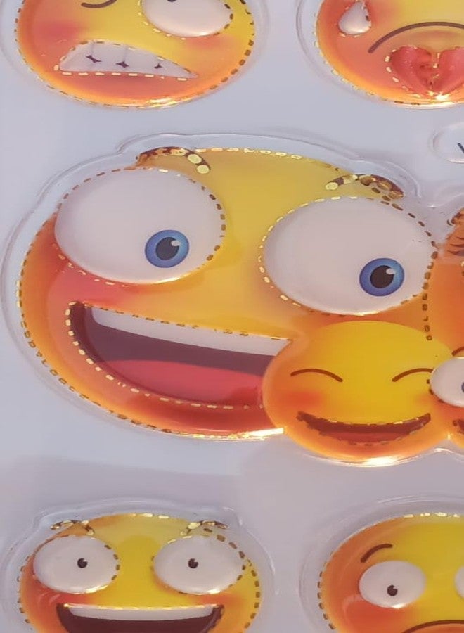 FULLFILLS Puffy 3D Cute Emoji (Smiley face) Foam Stickers self Adhesive Funny for Kids (Pack of 3 Sheet) - Image 4